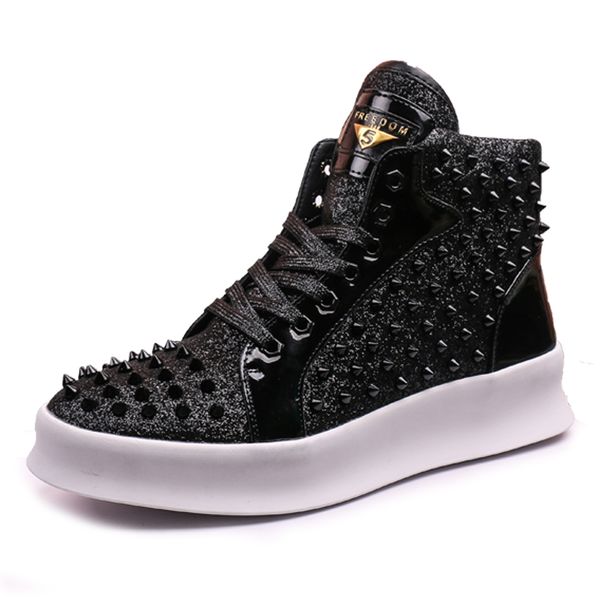 luxury man stud boots spikes outdoor male designer boots punk rivets trainers for men, Black
luxury man stud boots spikes outdoor male designer boots punk rivets trainers for men, Black