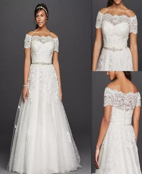 2020 new modest lace wedding dresses with bateau neck lace appliques beaded sash short sleeve floor length garden bridal gown1019160, White
2020 new modest lace wedding dresses with bateau neck lace appliques beaded sash short sleeve floor length garden bridal gown1019160, White
