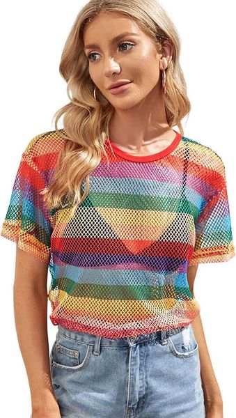 women's t-shirt fashion new t-shirt designer sheer mesh fishnet net short sleeve t-shirt crop top, White
women's t-shirt fashion new t-shirt designer sheer mesh fishnet net short sleeve t-shirt crop top, White