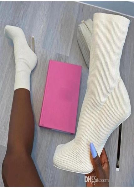 retail women knitted socks boots woven elastic thin high heels medium booties square head shoes5000522, Black
retail women knitted socks boots woven elastic thin high heels medium booties square head shoes5000522, Black