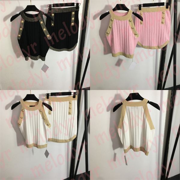 women knitted vest dress set halter tank high waist slim skirts summer designer dress, Black
women knitted vest dress set halter tank high waist slim skirts summer designer dress, Black