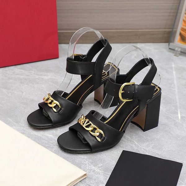 metal chain decorated thick high heels sandals women's dermis ankle strap open-toe dress shoes luxury designers sandals party evening s, Black
metal chain decorated thick high heels sandals women's dermis ankle strap open-toe dress shoes luxury designers sandals party evening s, Black