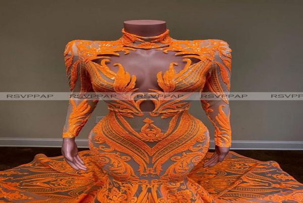 sparkly orange long prom dresses high neck sleeve high neck african women black girls mermaid sequin prom gowns1390383
sparkly orange long prom dresses high neck sleeve high neck african women black girls mermaid sequin prom gowns1390383