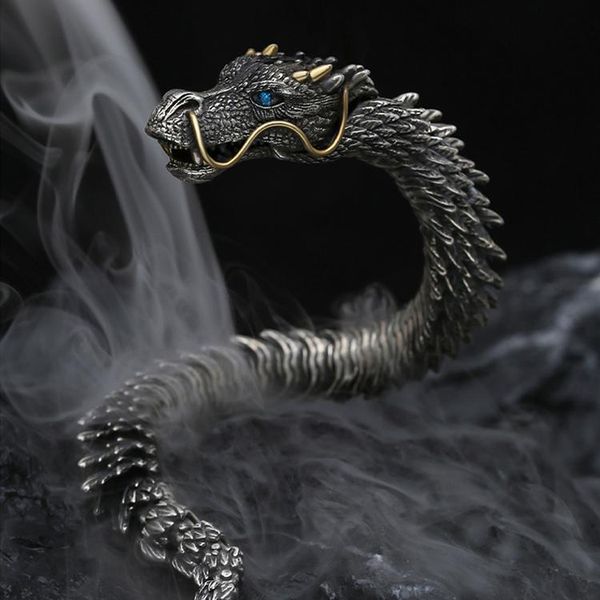 bangle hx handmade domineering bracelet men's personality retro faucet collection level smart dragon bracelet men's accessories ze, Black
bangle hx handmade domineering bracelet men's personality retro faucet collection level smart dragon bracelet men's accessories ze, Black