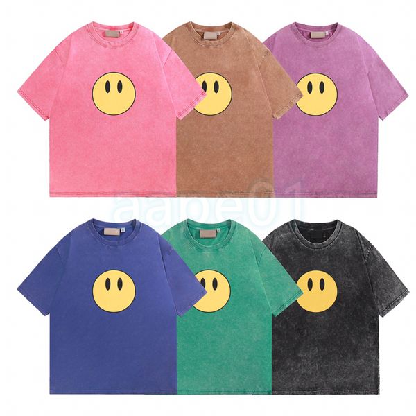 luxury mens t shirt classic smiling face letter printing washed old short sleeve couple breathable t-shirt casual fashion top, White;black
luxury mens t shirt classic smiling face letter printing washed old short sleeve couple breathable t-shirt casual fashion top, White;black