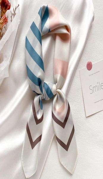 silk scarf women ladies spring summer striped small thin narrow square headband headscarf handle scarves 7070cm5210085, Blue;gray
silk scarf women ladies spring summer striped small thin narrow square headband headscarf handle scarves 7070cm5210085, Blue;gray