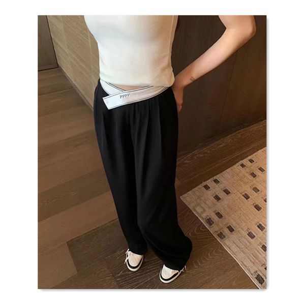 summer pants womens designer pant letter logo color matching elastic waistband black wide leg pants women high waisted irregular casual pant, Black;white
summer pants womens designer pant letter logo color matching elastic waistband black wide leg pants women high waisted irregular casual pant, Black;white
