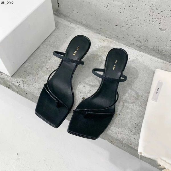 designer the row sandals french lady leather toe clip square kitten heel luxury casual comfortable outdoor party slippers 8atg, Black
designer the row sandals french lady leather toe clip square kitten heel luxury casual comfortable outdoor party slippers 8atg, Black