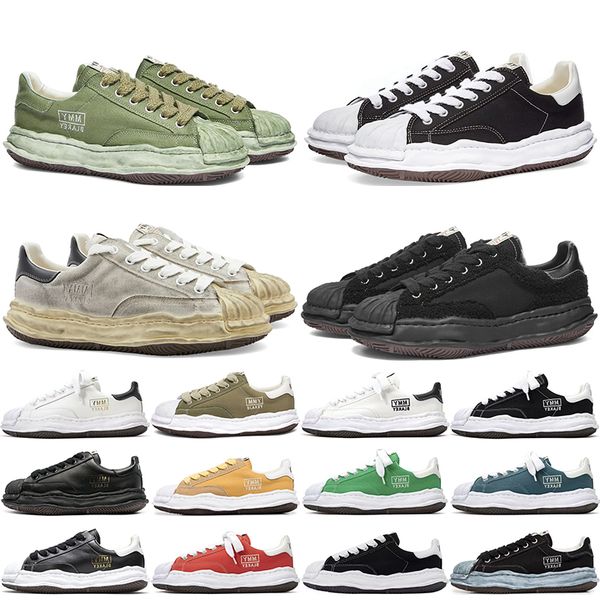 

designer shoes maison mihara yasuhiro blakey og sole canvas low mmy men women green black white yellow bule mens trainers sports sneakers ou