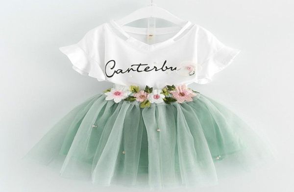 new baby girls clothes kids letter printed tshirt with flower applique and chiffon skirt summer children clothing set7082170, White
new baby girls clothes kids letter printed tshirt with flower applique and chiffon skirt summer children clothing set7082170, White