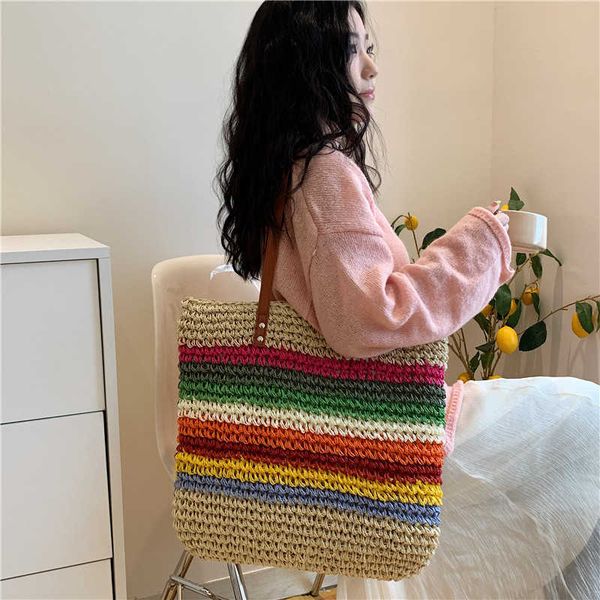lgbt shopping bags pride 2023 spring summer new rainbow contrast stripe one shoulder grass woven bag beach sen series women s casual 230522
lgbt shopping bags pride 2023 spring summer new rainbow contrast stripe one shoulder grass woven bag beach sen series women s casual 230522