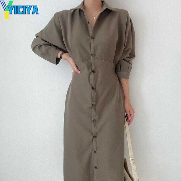 yiciya casual dresses women's autumn single breasted t-shirt dress long sleeve fashion elegant a-line midi vestidos femme korean outerw, Black;gray
yiciya casual dresses women's autumn single breasted t-shirt dress long sleeve fashion elegant a-line midi vestidos femme korean outerw, Black;gray
