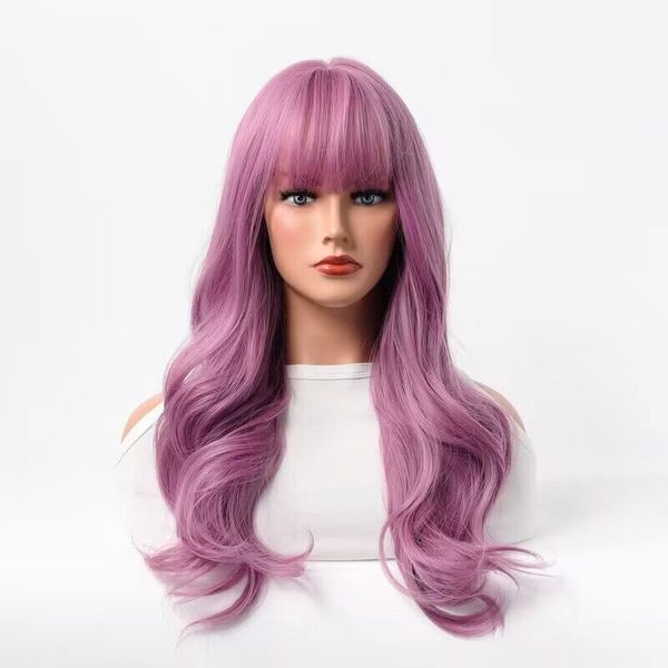 neat bangs natural wigs for women woodfestival wave long party synthetic hair purple high temperature, Black
neat bangs natural wigs for women woodfestival wave long party synthetic hair purple high temperature, Black
