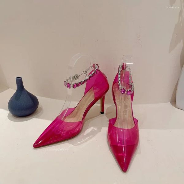 2023 women's high heels sandals transparent pink diamond chain ankle straps stiletto pointed wedding party fashion versatile size35-41, Black
2023 women's high heels sandals transparent pink diamond chain ankle straps stiletto pointed wedding party fashion versatile size35-41, Black