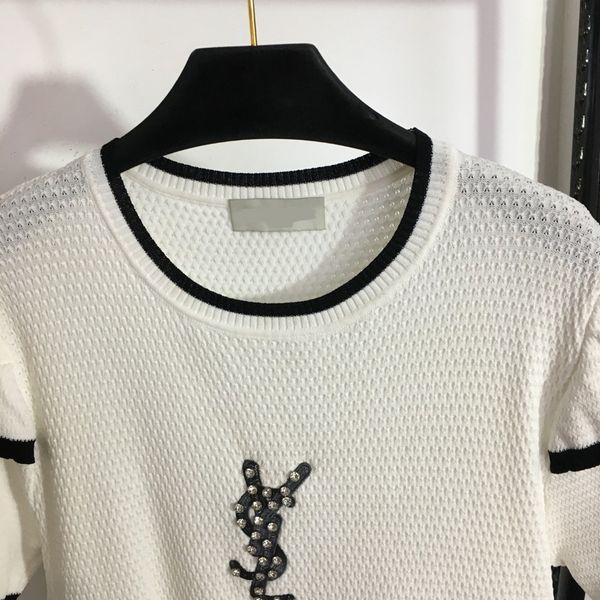 t-shirts designer women summer tee round neck casual dresses classic vintage knit dress letter woman pattern knitted clothing crew neck, White;black
t-shirts designer women summer tee round neck casual dresses classic vintage knit dress letter woman pattern knitted clothing crew neck, White;black