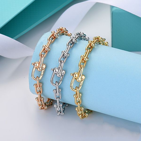 t home fashion luxury brand designer ol style double u-shaped pendant women's bracelet locking buckle chain horseshoe couple bracelet, Black
t home fashion luxury brand designer ol style double u-shaped pendant women's bracelet locking buckle chain horseshoe couple bracelet, Black