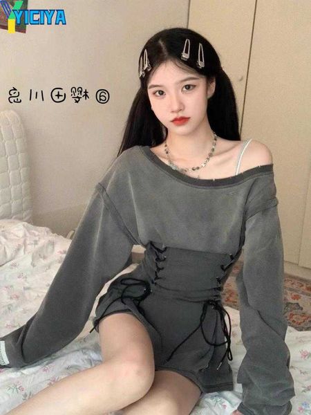 yiciya casual dresses original spring autumn girl gothic fashion temperament harajuku bandage splicing long sleeve dress, Black;gray
yiciya casual dresses original spring autumn girl gothic fashion temperament harajuku bandage splicing long sleeve dress, Black;gray