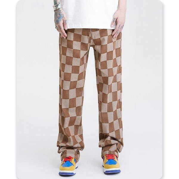 men's jeans plaid high street streetwear men summer y2k hip hop loose wide leg straight pants casual denim zipper lightweight trousers, Blue
men's jeans plaid high street streetwear men summer y2k hip hop loose wide leg straight pants casual denim zipper lightweight trousers, Blue