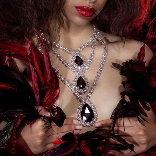 necklaces fashion luxury multilayer rhinestone chunky chain crystal water drops choker statement necklaces for women charm pendant jewelry, Silver
necklaces fashion luxury multilayer rhinestone chunky chain crystal water drops choker statement necklaces for women charm pendant jewelry, Silver
