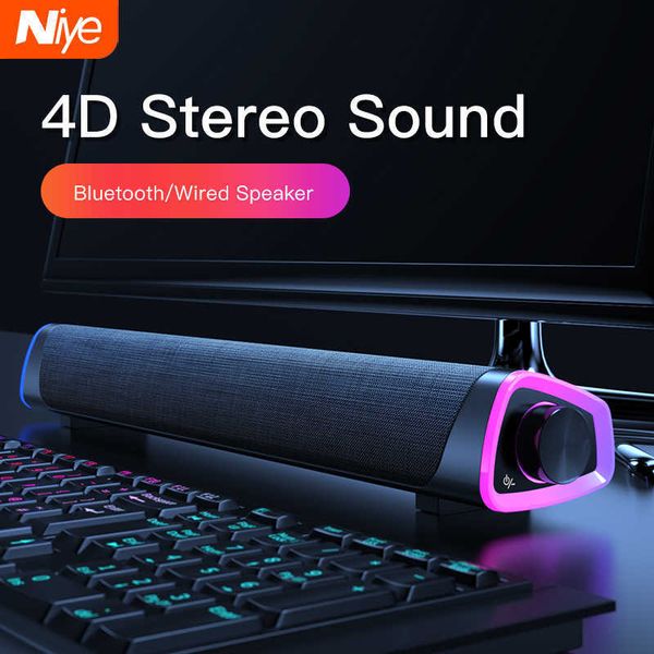 Image of Cell Phone Speakers 4D Computer Speaker Bar Stereo Sound Subwoofer Bluetooth Speaker For Macbook Laptop Notebook PC Music Player Wired Loudspeaker Z0522