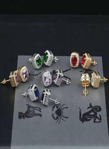 hip hop colorful gemstone ear studs luxury designer mens bling iced out diamond earrings red green blue gem ruby emerald sapphire 7635210, Golden;silver
hip hop colorful gemstone ear studs luxury designer mens bling iced out diamond earrings red green blue gem ruby emerald sapphire 7635210, Golden;silver