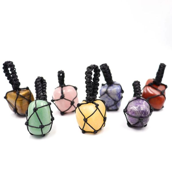 big woven black rope net charms natural amethyst crystal pendant energy stone healing meditation yoga gift wholesale, Bronze;silver
big woven black rope net charms natural amethyst crystal pendant energy stone healing meditation yoga gift wholesale, Bronze;silver