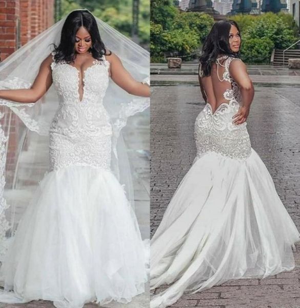 fabulous lace african mermaid wedding dresses plus size backless court train tulle applique bride gowns9193800, White
fabulous lace african mermaid wedding dresses plus size backless court train tulle applique bride gowns9193800, White