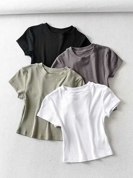 O-neck Fashion Women Summer T Sexy Shirt Brand Short-sleeve T-shirt Slim Elastic Skinny Crop Tops, Black
O-neck Fashion Women Summer T Sexy Shirt Brand Short-sleeve T-shirt Slim Elastic Skinny Crop Tops, Black