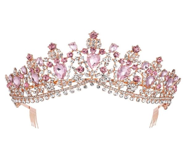 baroque rose gold pink crystal bridal tiara crown with comb pageant prom rhinestone veil tiara headband wedding hair accessories y6527453, White;golden
baroque rose gold pink crystal bridal tiara crown with comb pageant prom rhinestone veil tiara headband wedding hair accessories y6527453, White;golden