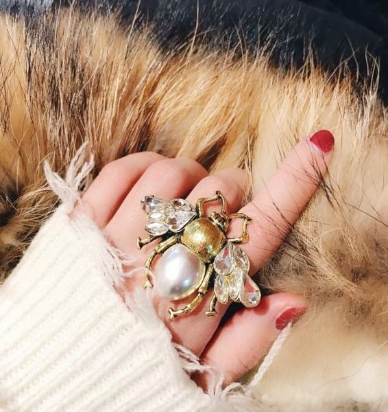 vintage simulated pearl bees finger rings for women geometric crystal adjustable ring anillos mujer female gothic jewelry3373465, Silver
vintage simulated pearl bees finger rings for women geometric crystal adjustable ring anillos mujer female gothic jewelry3373465, Silver