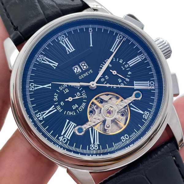 genuine leather strap mens watch mechanical automatic movement designer luxury men watches daydate wristwatches for man christmas new year f, Slivery;brown
genuine leather strap mens watch mechanical automatic movement designer luxury men watches daydate wristwatches for man christmas new year f, Slivery;brown