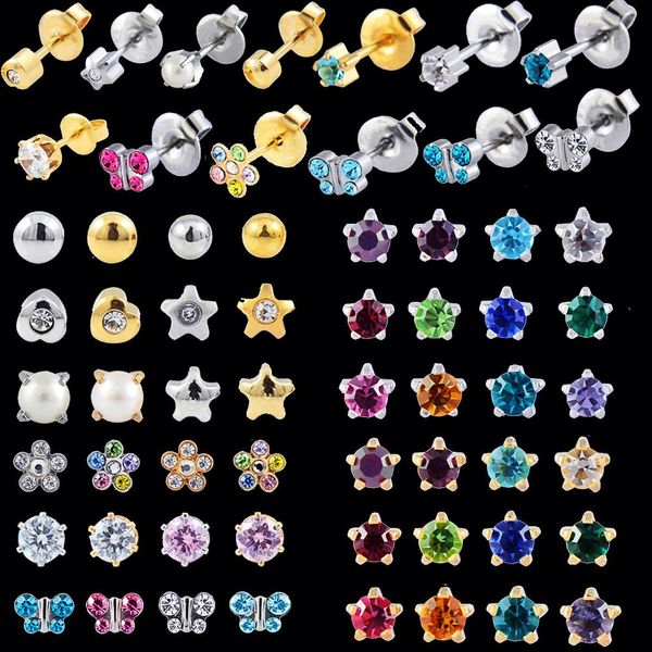 stud 12pairs mix design surgical steel regular size cz birthstone earrings studs crystal butterfly daisy flower crown earring stud, Golden;silver
stud 12pairs mix design surgical steel regular size cz birthstone earrings studs crystal butterfly daisy flower crown earring stud, Golden;silver