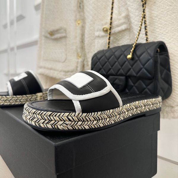 designer womens slippers flat sandals goat leather upper woven sole adjustable foot width printed outdoor beach shoes home casual shoes dres, Black
designer womens slippers flat sandals goat leather upper woven sole adjustable foot width printed outdoor beach shoes home casual shoes dres, Black