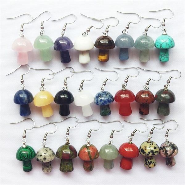 knot 12pairs 2cm mushroom shape natural stone earrings amethysts rose quartz crystal agates carved stainless steel hook earrings, Silver
knot 12pairs 2cm mushroom shape natural stone earrings amethysts rose quartz crystal agates carved stainless steel hook earrings, Silver