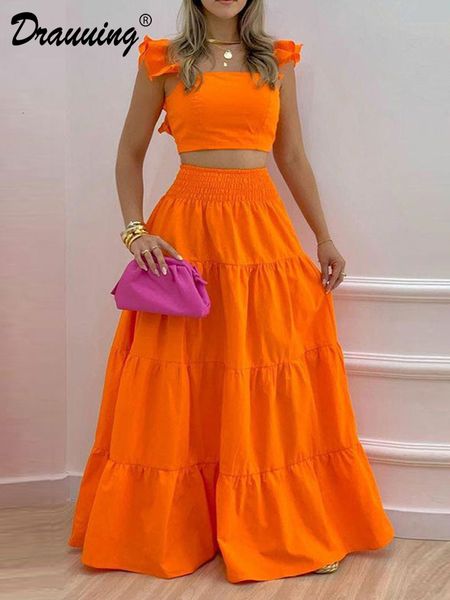 two piece dress draouing skirts set outfits please crop and vacation summer outfit 2 piece set 230522, White
two piece dress draouing skirts set outfits please crop and vacation summer outfit 2 piece set 230522, White