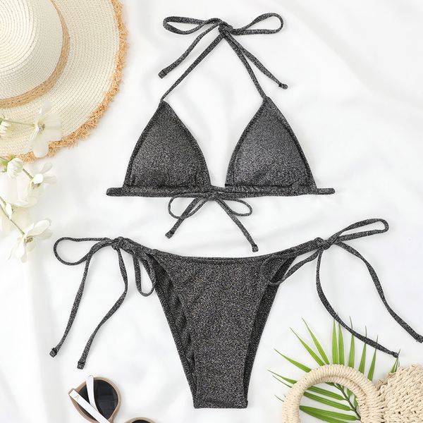 women's swimwear sequin bikini push up halter bra adjustabe thongs two piece swimsuit biquini swimming bathing suit 230522, White;black
women's swimwear sequin bikini push up halter bra adjustabe thongs two piece swimsuit biquini swimming bathing suit 230522, White;black