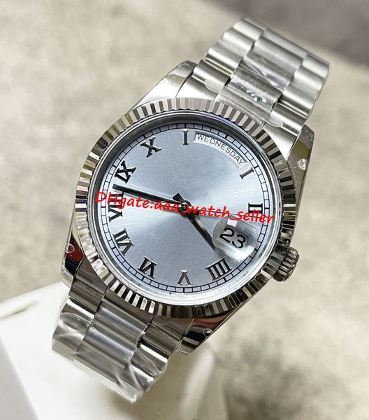 2 colors bp factory luxury mens watches 36mm dd 128239 fluted bezel iced blue dial automatic movement 2 end links president bracelet sapphir, Slivery;brown
2 colors bp factory luxury mens watches 36mm dd 128239 fluted bezel iced blue dial automatic movement 2 end links president bracelet sapphir, Slivery;brown