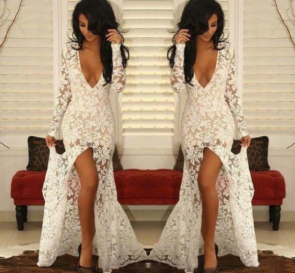 new evening dresses formal prom party gown mermaid deep v-neck long sleeve floor-length lace long split front/side plus size illusion custom, Black
new evening dresses formal prom party gown mermaid deep v-neck long sleeve floor-length lace long split front/side plus size illusion custom, Black
