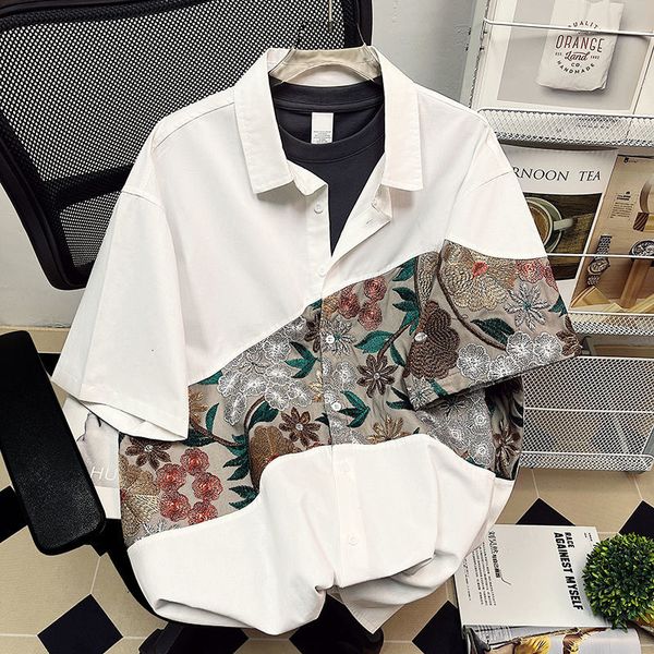 men s casual shirts summer embroidered men fashion flower mens japanese streetwear loose short sleeve plus size 230522, White;black
men s casual shirts summer embroidered men fashion flower mens japanese streetwear loose short sleeve plus size 230522, White;black