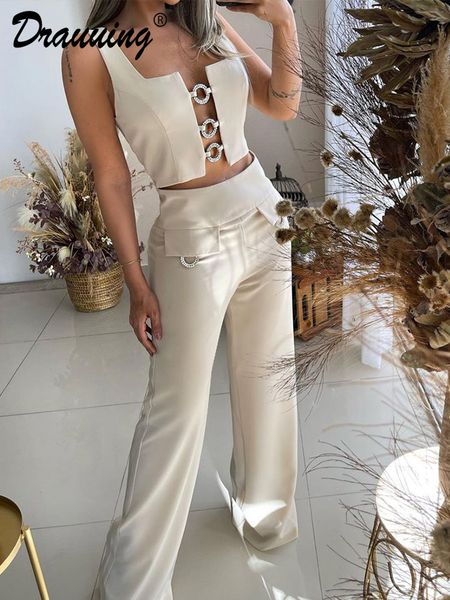 women s two piece pants d rauuing 2 piece trouser set tank and hollow summer sleeveless matching 230522, White
women s two piece pants d rauuing 2 piece trouser set tank and hollow summer sleeveless matching 230522, White