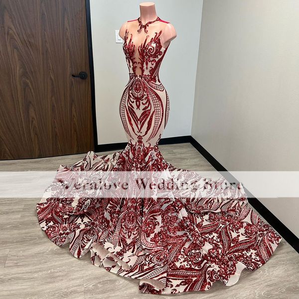 red sequined prom dress mermaid 2023 african gala party gown vestidos de graduacion formal occasion dresses, Black
red sequined prom dress mermaid 2023 african gala party gown vestidos de graduacion formal occasion dresses, Black