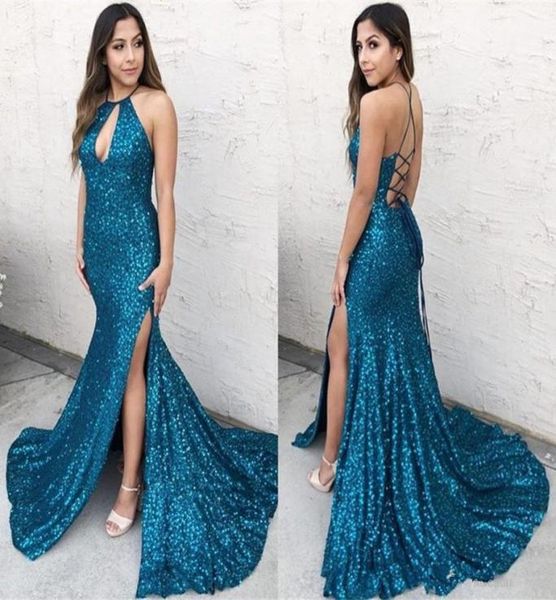 bling mermaid evening dresses halter crisscross back front side slit plus size sequins women formal party prom dresses sweep2694148, Black
bling mermaid evening dresses halter crisscross back front side slit plus size sequins women formal party prom dresses sweep2694148, Black
