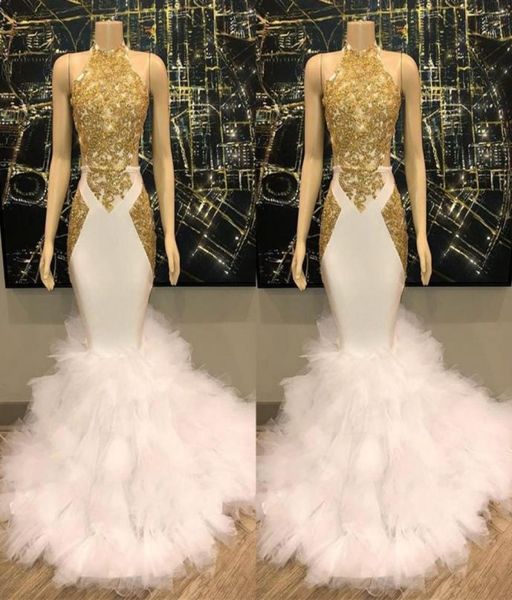 gorgeous halter neck gold and white prom dress 2019 mermaid long evening gowns bottom with tulle ruffles party dresses1183773, Black
gorgeous halter neck gold and white prom dress 2019 mermaid long evening gowns bottom with tulle ruffles party dresses1183773, Black
