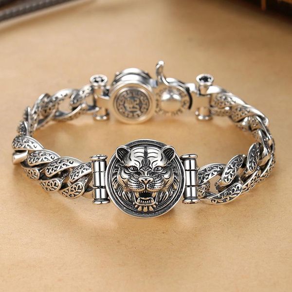 bangle hx silver color retro personality tang grass turning transfer tiger bracelet male trendy men tiger zodiac atmosphere rough, Black
bangle hx silver color retro personality tang grass turning transfer tiger bracelet male trendy men tiger zodiac atmosphere rough, Black