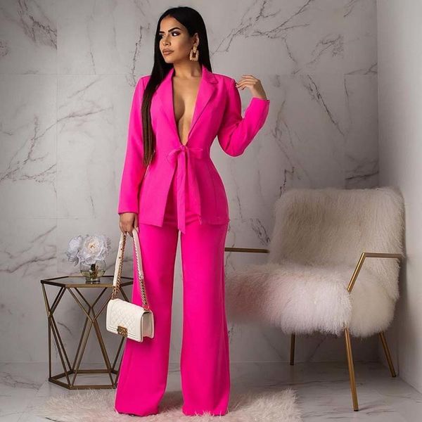 women s two piece pants business suit office wearing a two piece jacket fashionable casual professional women s with waist tie and pants 230, White
women s two piece pants business suit office wearing a two piece jacket fashionable casual professional women s with waist tie and pants 230, White