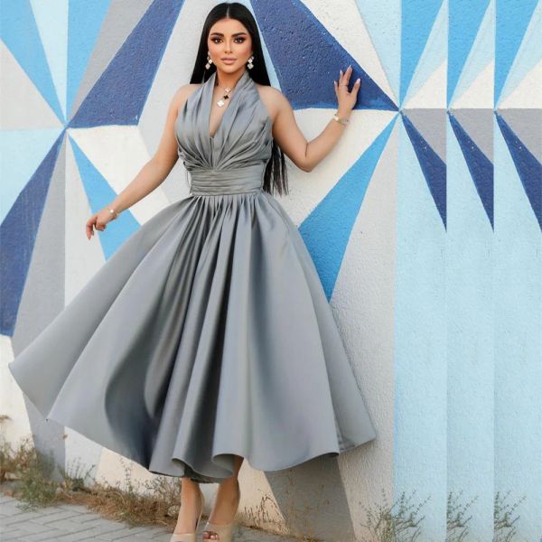 dubai arabic gray a line prom dresses for women plus size halter neck high side split draped pleats backless formal wear birthday pageant re, Black
dubai arabic gray a line prom dresses for women plus size halter neck high side split draped pleats backless formal wear birthday pageant re, Black