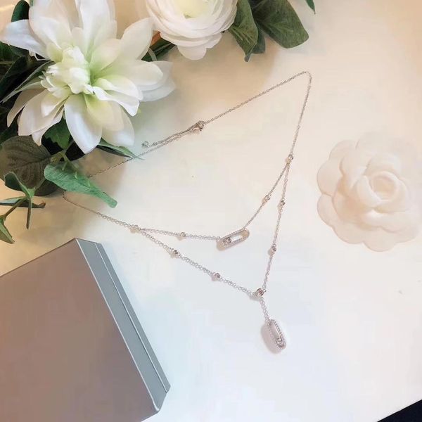 necklaces 925 sterling silver women's double pendant double layer chain. classic moving diamonds. move series
necklaces 925 sterling silver women's double pendant double layer chain. classic moving diamonds. move series