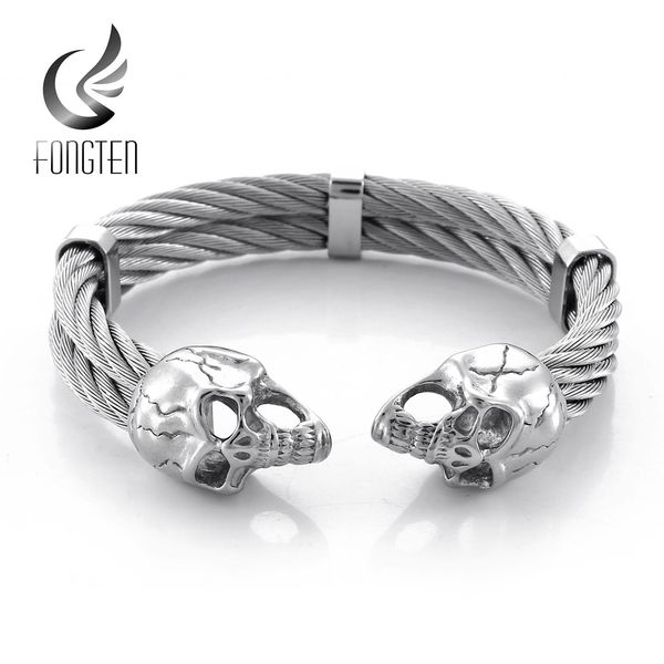 bangle fongten skull head charm wide braided men opening bangle stainless steel gothic style trendy bracelet jewelry gift, Black
bangle fongten skull head charm wide braided men opening bangle stainless steel gothic style trendy bracelet jewelry gift, Black