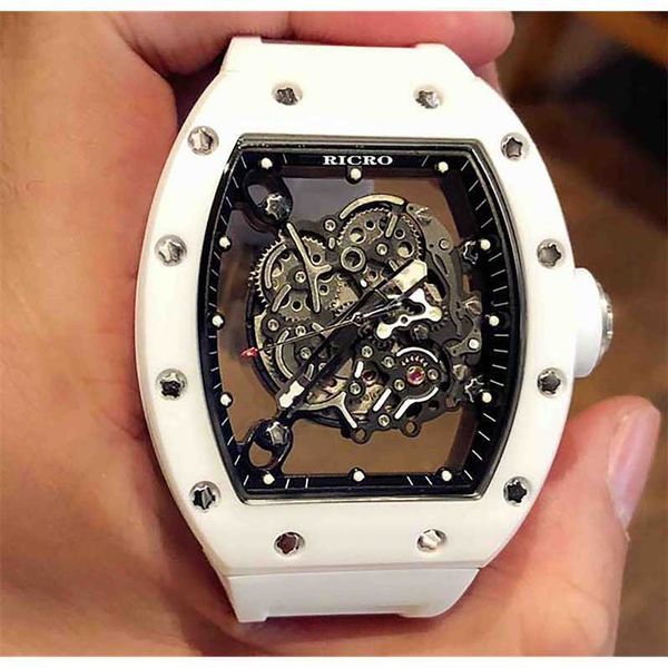 designer watches richards men's watch white ceramic and steel case automatic movement butterfly buckle rubber multi-color strap ricro j
designer watches richards men's watch white ceramic and steel case automatic movement butterfly buckle rubber multi-color strap ricro j