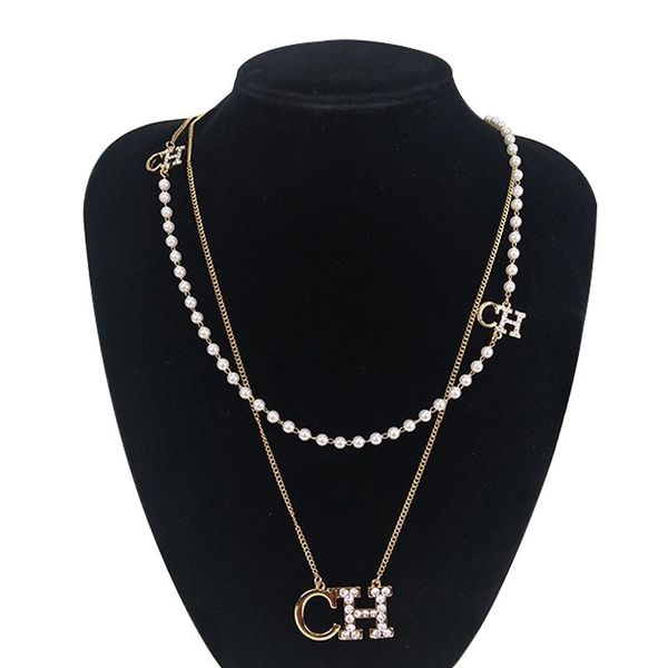 necklaces fashion women ch letter pearl rhinestone necklace double chain sweater necklaces, Silver
necklaces fashion women ch letter pearl rhinestone necklace double chain sweater necklaces, Silver